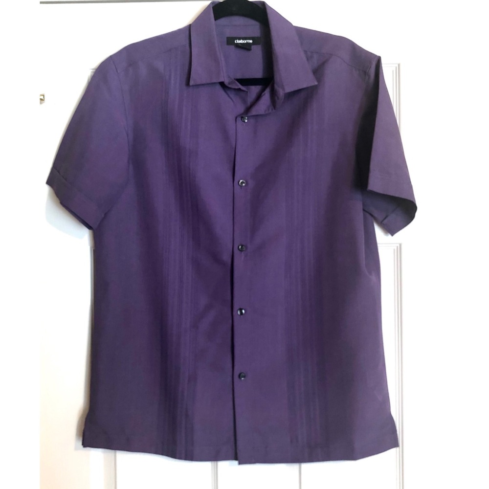 Claiborne Purple Guevara Style Button Up Shirt